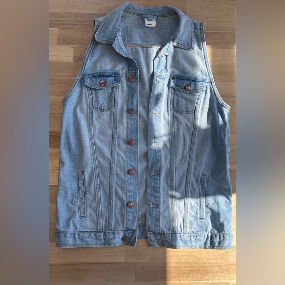 Veste denim sans manches H&M style vintage Y2K / festival